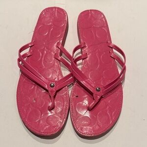 Coach Pink Strappy Sandals